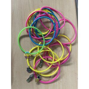 Lot of 19 Vintage Jelly Bracelets Fun Colorful Throwback Fashion Glam Pop Retro